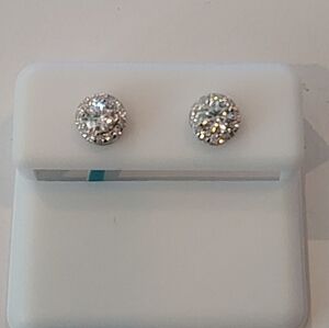 Moissanite 925 Silver Screw Back Stud Earrings